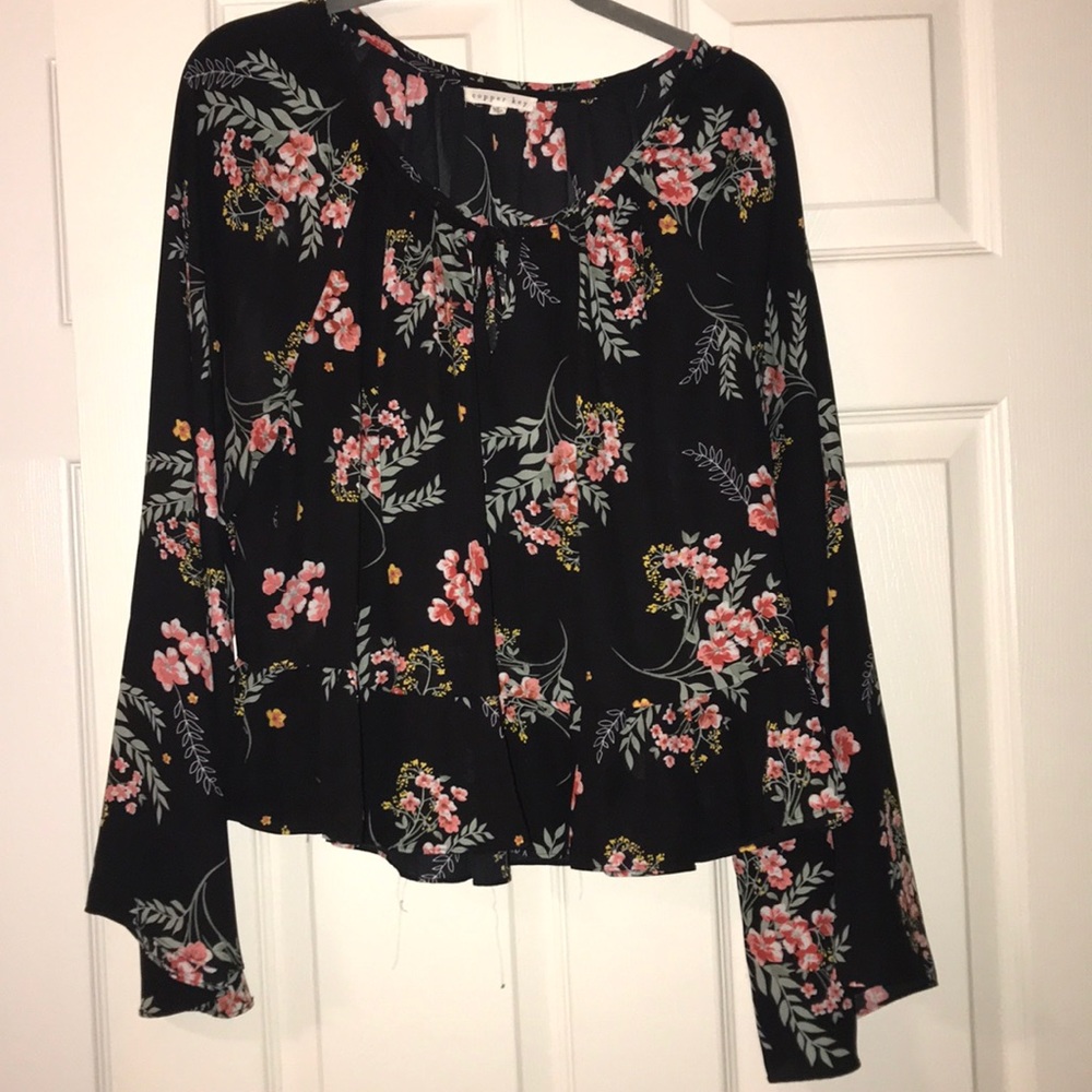 Black floral top